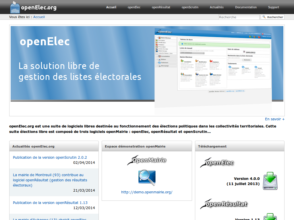 Fusion du site openelec.org et openmairie.org